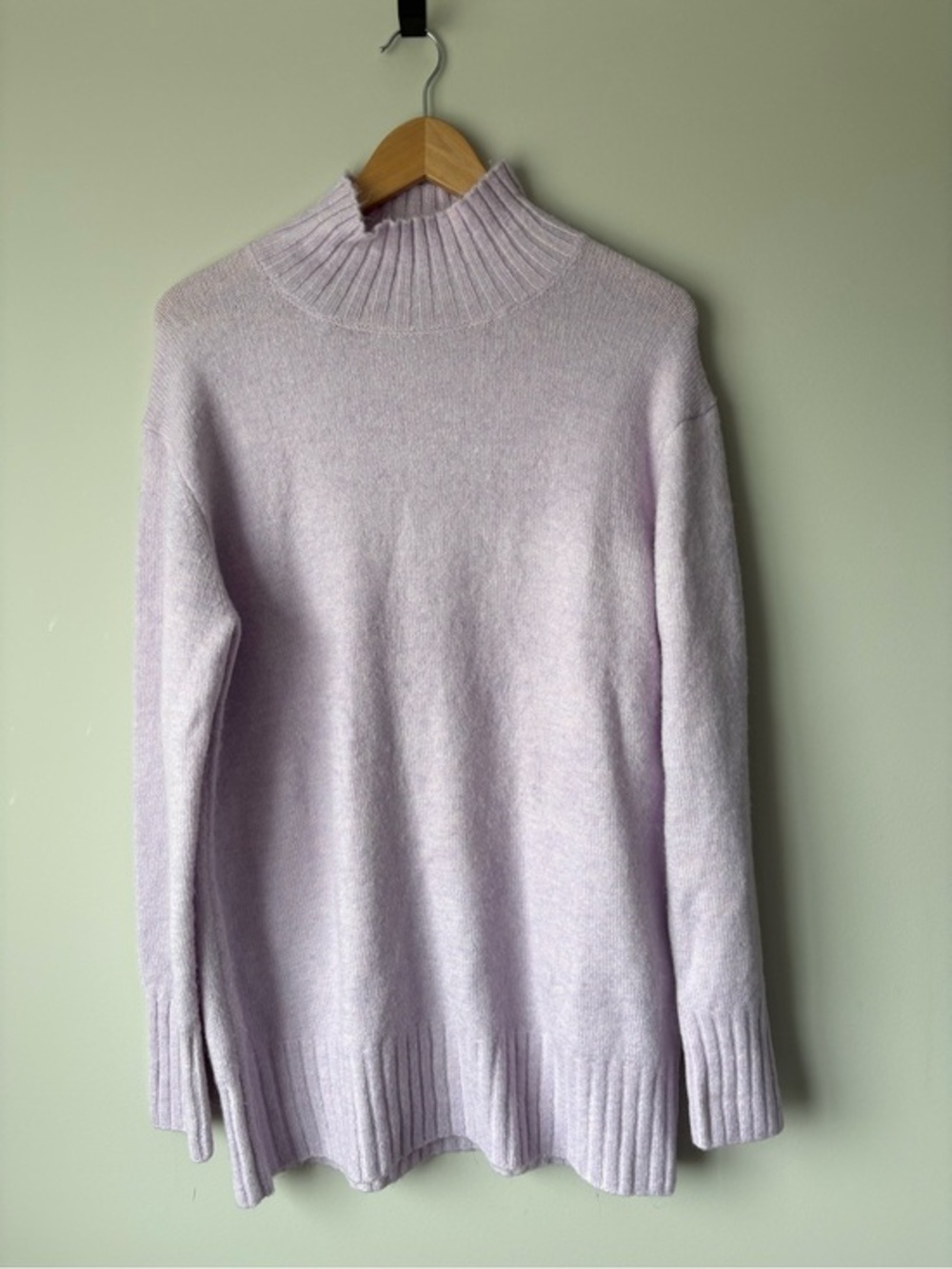 CORE Life Lavender Mock Neck Oversized Tunic Sweater M